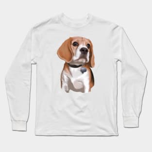 Cute Beagle Drawing Long Sleeve T-Shirt